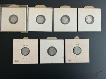 7x Zilveren 10 Cent Wilhelmina 1936-1941 beschikbaar voor biedingen
