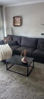 Zwarte visgraat salontafel met stalen onderstel, Huis en Inrichting, Tafels | Salontafels, Ophalen, 50 tot 100 cm, 50 tot 100 cm