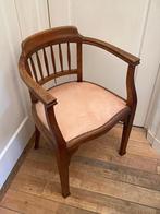 Klassieke captain's chair, bureaustoel, eiken, leer, Antiek en Kunst, Ophalen