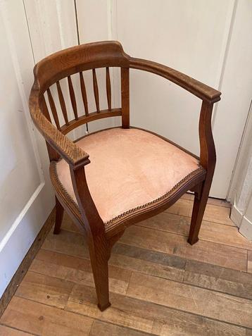 Klassieke captain's chair, bureaustoel, eiken, leer beschikbaar voor biedingen
