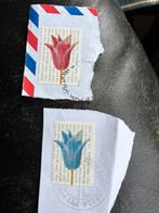 2 Postzegels - bloem, Ophalen of Verzenden, Na 1940, Gestempeld