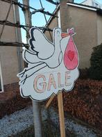 Gratis Geboortebord Ooievaar - Meisje Jongen hout, Kinderen en Baby's, Ophalen