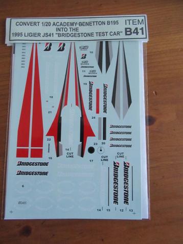 Ligier JS41 "Bridgestone Test Car" (F1 Specialties 1/20) beschikbaar voor biedingen