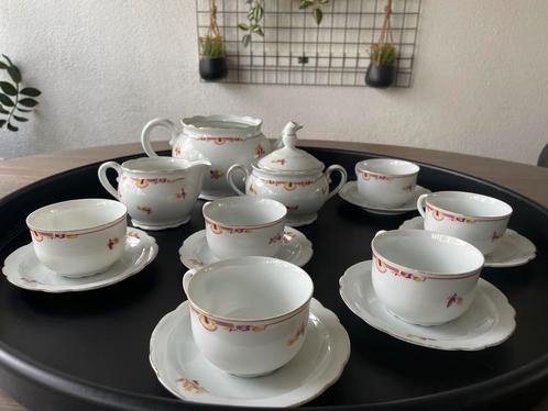 Bavaria theeservies, bloem, geel, rood, Antiek en Kunst, Antiek | Servies compleet, Ophalen