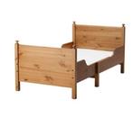 Eenpersoons Uitschuifbed IKEA (LEKSVIK), Huis en Inrichting, Ophalen, Eenpersoons, Bruin, 80 cm