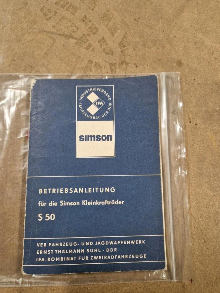 Simson S50 Brommer Instructieboekje Origineel, Fietsen en Brommers, Handleidingen en Instructieboekjes, Gebruikt, Ophalen of Verzenden