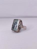 925 zilver ring met Aquamarijn maat 17.3 / 54, Sieraden, Tassen en Uiterlijk, Verzenden, Zo goed als nieuw, 17 tot 18, Met edelsteen