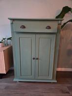 Groen Grenen Kastje - Krijtverf, Huis en Inrichting, Kasten | Buffetkasten, Ophalen, Gebruikt, 50 tot 100 cm, Minder dan 100 cm