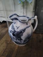Antieke grote kan met decor eend blauw/room wit foto 1 t/m 8, Antiek en Kunst, Antiek | Keramiek en Aardewerk, Ophalen of Verzenden