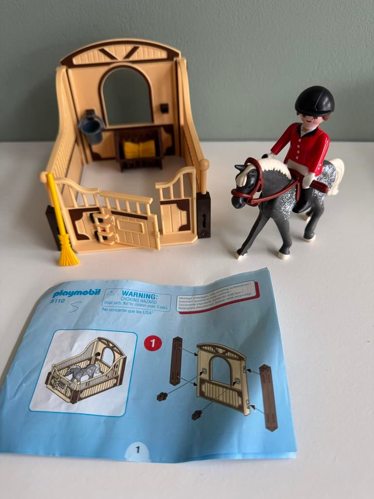 Playmobil 5110 Paardenstal met Ruiter en Paard, Ophalen of Verzenden, Zo goed als nieuw, Complete set