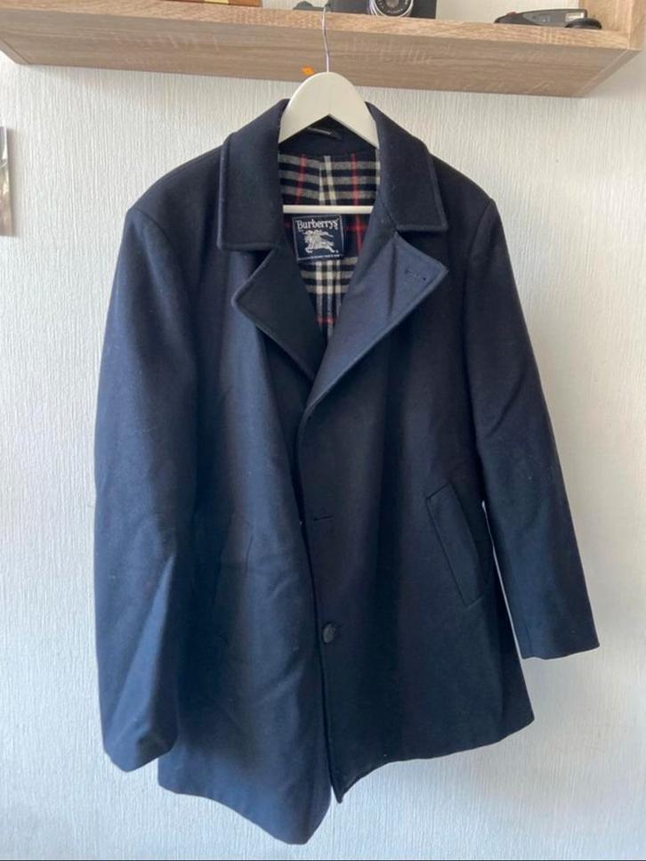Vintage Burberry Overcoat - Maat L - Zo goed als nieuw!, Kleding | Heren, Jassen | Winter, Zo goed als nieuw, Maat 52/54 (L), Blauw