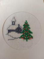 WINTER LANDSCHAP MET KERK EN KERSTBOOM, Hobby en Vrije tijd, Borduren en Borduurmachines, Verzenden, Zo goed als nieuw, Handborduren