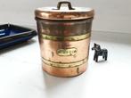 Zweedse Vintage Koperen Koffie Opbergpot met opdruk "Kaffe", Ophalen, Koper