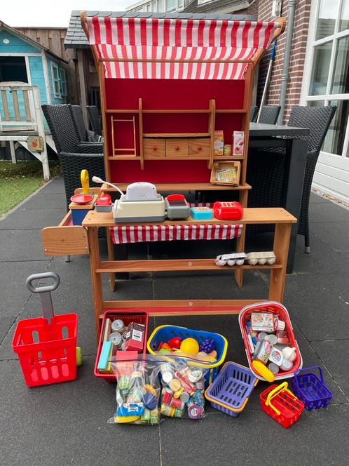 Speelgoedwinkel met Boodschappen en Accessoires, Kinderen en Baby's, Speelgoed | Speelkeukens, Gebruikt, Speelkeuken, Hout, Ophalen
