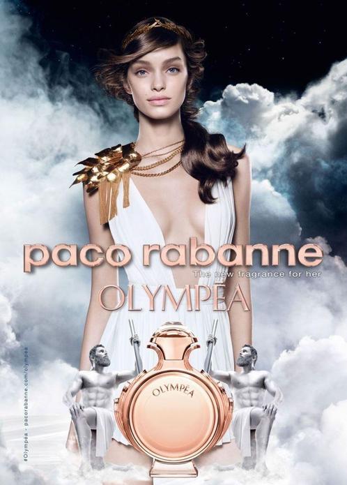 Poster Paco RABANNE - Olympéa - Parfum, Verzamelen, Posters, Zo goed als nieuw, Muziek, Rechthoekig Staand, Ophalen of Verzenden