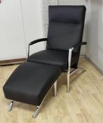 Leolux Helical fauteuil met hocker refurbished - Toledo Nero, Huis en Inrichting, Fauteuils, Ophalen, 100 tot 125 cm, Nieuw, Metaal