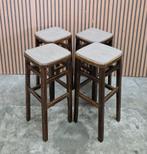 8 x Vintage houten barkrukken cafe bar krukken barstoelen, Huis en Inrichting, Barkrukken, 5 krukken of meer, Ophalen of Verzenden