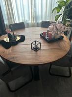 Prachtige ronde eettafel 150 doorsnee evt met stoelen, Ophalen, 100 tot 150 cm, Rond, Zo goed als nieuw