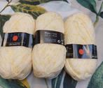 3 bollen geel/wit wol (bergere), Ophalen of Verzenden, Nieuw, Breien of Haken, Wol of Garen