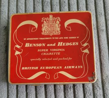 Benson and Hedges super virginia cigarette, blikje beschikbaar voor biedingen