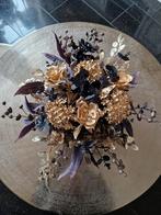 Schitterend tafelstuk bloemstuk zijdebloemen goud zwart, Huis en Inrichting, Nieuw, Ophalen of Verzenden
