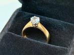 18 karaat gouden ring met natuurlijke diamant van 0.58ct!, Ophalen of Verzenden, 17 tot 18, Met edelsteen, Dame