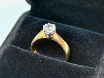 18 karaat gouden ring met natuurlijke diamant van 0.58ct! beschikbaar voor biedingen