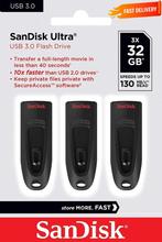 3 Stuks SanDisk USB-Stick 32 GB USB3.2 3-Pack USB 32GB 3Pack, Nieuw, Ophalen of Verzenden, 32 GB, Sandisk