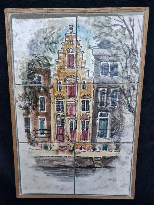 Tegeltableau HERENGRACHT ..81 schilder M. Karels Volendam, Antiek en Kunst, Antiek | Wandborden en Tegels, Ophalen of Verzenden