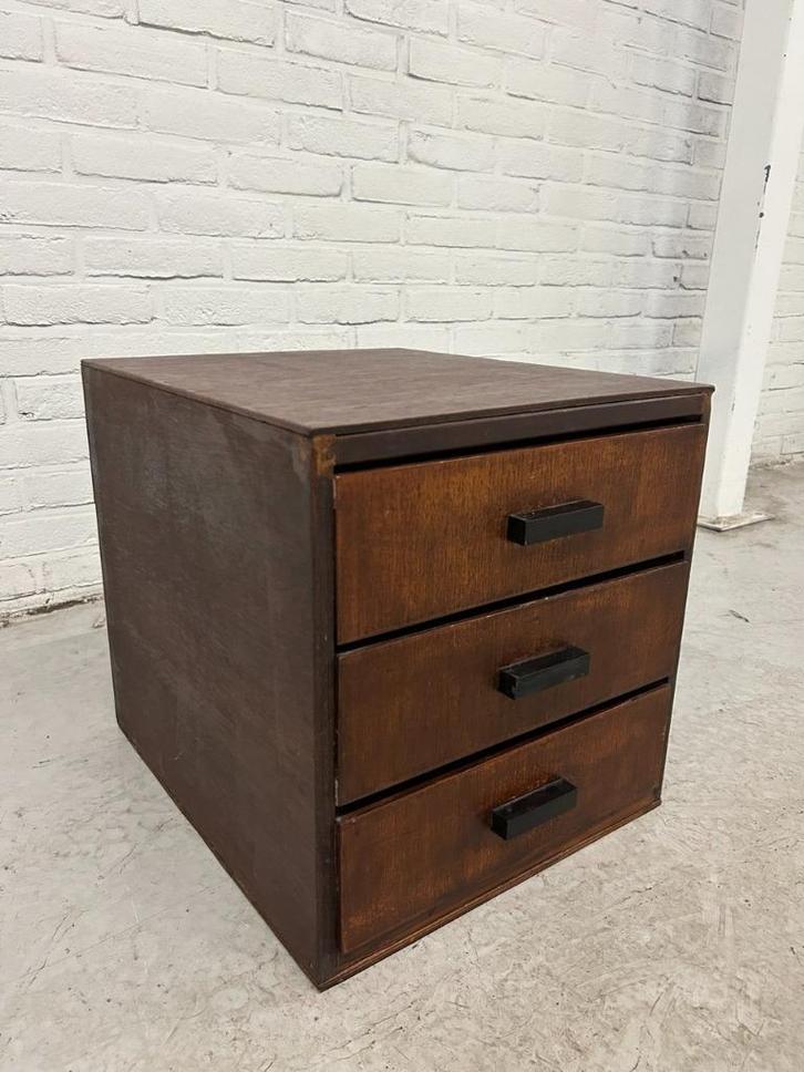 Oud vintage ladekastje, Huis en Inrichting, Kasten | Ladekasten, Gebruikt, Minder dan 100 cm, Minder dan 50 cm, 25 tot 50 cm, 3 of 4 laden