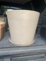 ECOPOTS Amsterdam taupe Ø 50 cm H 44,3 cm met waterreservoir, Tuin en Terras, Bloempotten, 40 tot 70 cm, Kunststof, Tuin, Rond