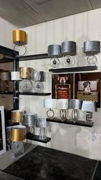 RINGLAMPEN GOUD CHROME ZILVER VELVET KAP ERICKUSTER STYLE, Ophalen, Zo goed als nieuw, 75 cm of meer