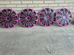 Roze/ zwarte wieldoppen.  Voor 15 inch, Auto diversen, Wieldoppen, Ophalen, Zo goed als nieuw