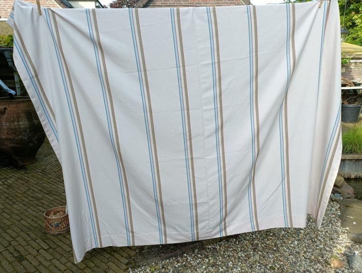 Zomer gordijn met strepen met strepen linnen? lap stof (KG2), Huis en Inrichting, Stoffering | Gordijnen en Lamellen, Gebruikt