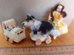 POPPENUIS handwerk  KLEINE POPPENWAGEN + LOOP HOND, Verzenden, Nieuw, Poppenhuis