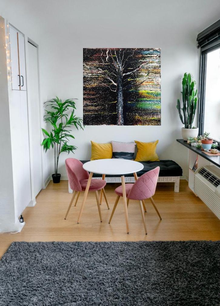 schilderij gegoten pouring art kunst canvas handmade, Huis en Inrichting, Woonaccessoires | Schilderijen, Tekeningen en Foto's