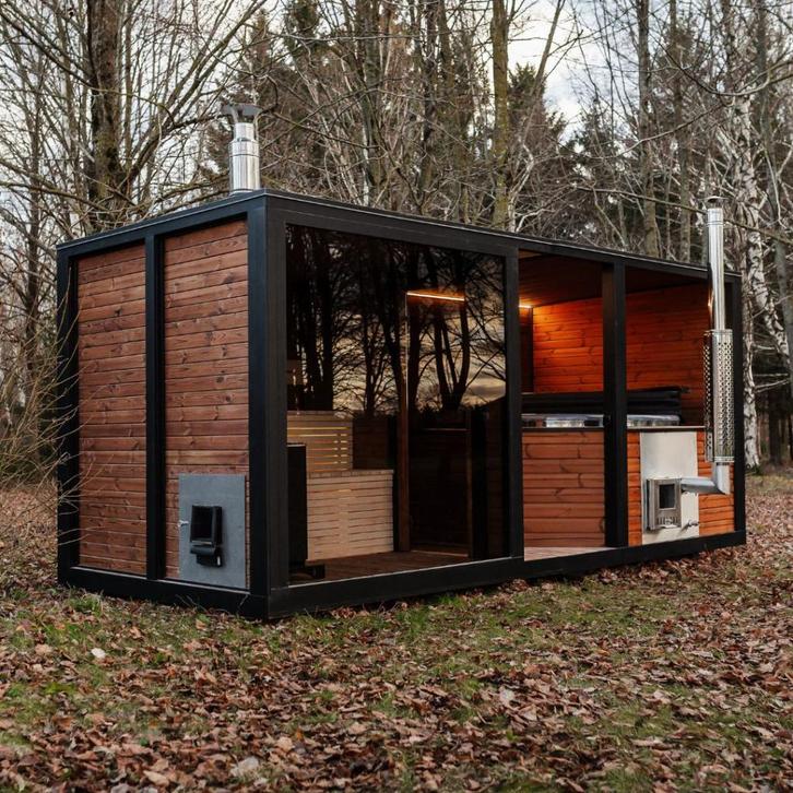 2 IN 1 MODERNE SAUNA EN HOTTUB, Sport en Fitness, Sauna, Zo goed als nieuw, Complete sauna, Ophalen of Verzenden