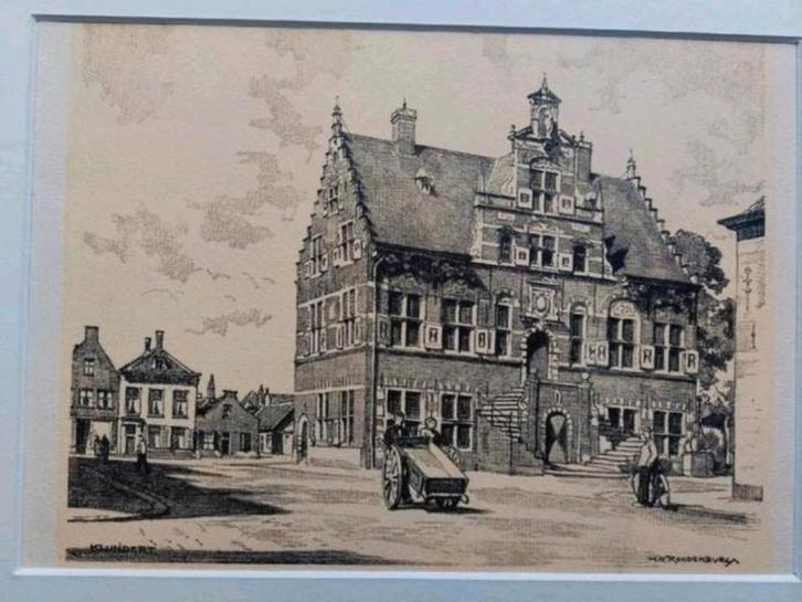 Klundert ... H.E. Roodenburg ..., Antiek en Kunst, Kunst | Etsen en Gravures, Ophalen of Verzenden