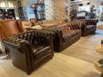 ENGELSE CHESTERFIELD BANKSTEL 3+2+1 ZITS SPRINGVALE Bruin, Ophalen of Verzenden, Zo goed als nieuw, 75 tot 100 cm, 150 tot 200 cm