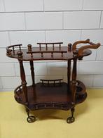 Antieke Houten Serveerwagen, trolley, Ophalen, Zo goed als nieuw