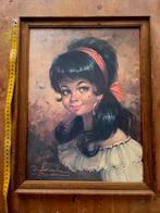 Zigeunerin meisje portret vintage zeldzaam, Huis en Inrichting, Woonaccessoires | Schilderijen, Tekeningen en Foto's, Minder dan 50 cm