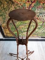 ANTIEKE METALEN PIED DE STALLE / KAARSEN STANDAARD XL 80 CM, Antiek en Kunst, Ophalen of Verzenden