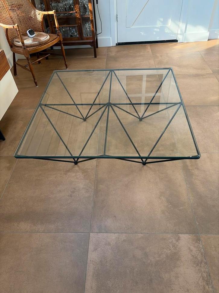Modern design salontafel, Huis en Inrichting, Tafels | Salontafels, Gebruikt, Minder dan 50 cm, 100 tot 150 cm, Vierkant, Glas