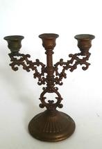 Kleine koperen 3-armige kaarsenkandelaar. Gado-Italy, Ophalen, Koper of Brons