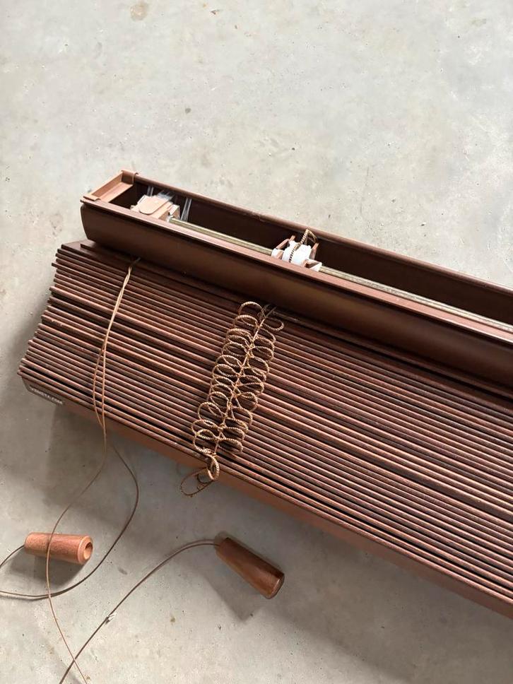 4 Veneta Houten Jaloezieën - 86 & 96 cm, Huis en Inrichting, Stoffering | Gordijnen en Lamellen, Zo goed als nieuw, Minder dan 100 cm