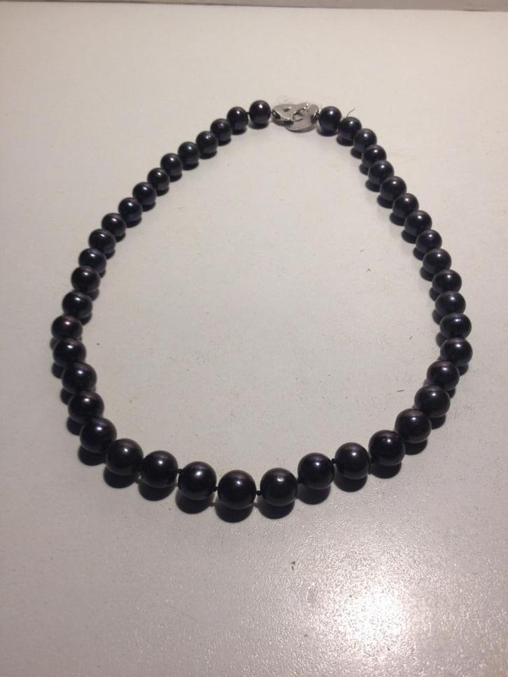 zoetwater parel ketting met zilveren slot, Sieraden, Tassen en Uiterlijk, Kettingen, Nieuw, Zilver, Met edelsteen, Ophalen of Verzenden