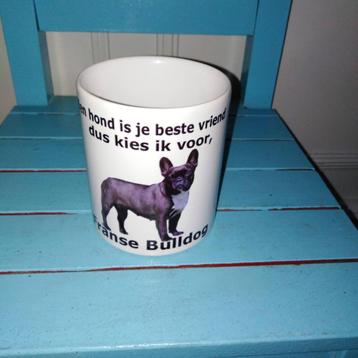 Mokken met Franse Bulldog afbeelding 2 stuks beschikbaar voor biedingen