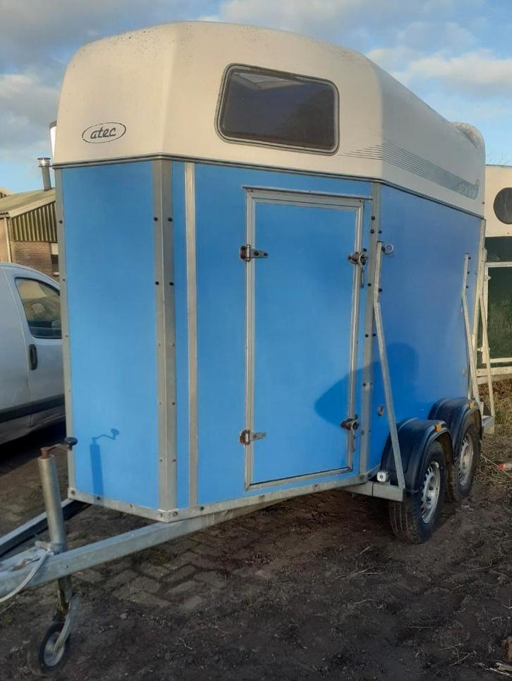 Atec 2 Paardstrailer opknapper of export, Dieren en Toebehoren, Paarden en Pony's | Trailers en Aanhangwagens, Gebruikt, 2-paards trailer