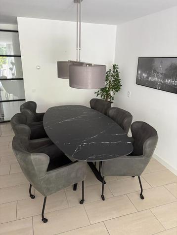 Eetkamerstoelen 6x Leogang met armleuning en skater wielen beschikbaar voor biedingen