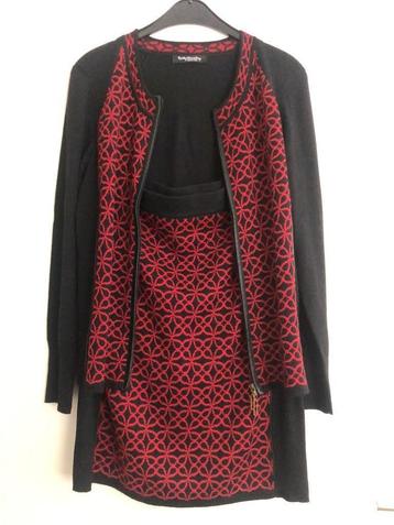 Vintage dames rok vest zwart-rood Betty Barclay 2 delig beschikbaar voor biedingen